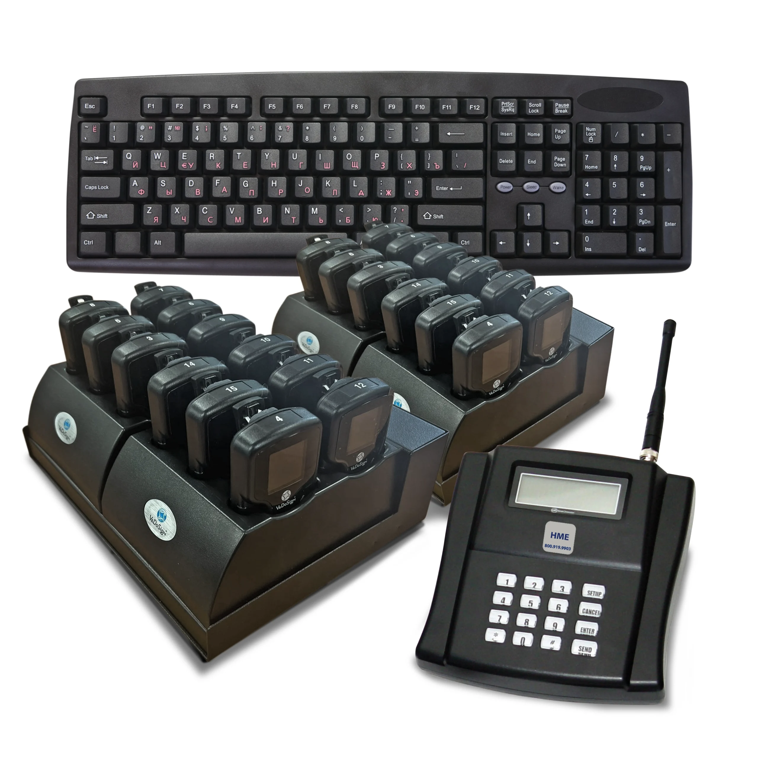 Compleet SmartCall Systeem Met 24 SmartCall Colour Belt Pagers