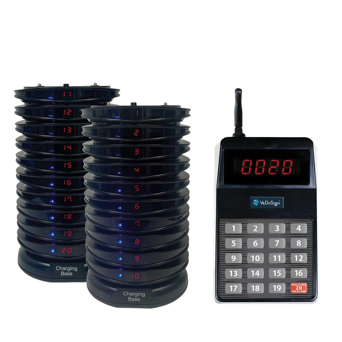 Compleet Touch&Go 20B Gasten Oproepsysteem Met 20 Ultra Coasters Compleet Touch&Go 20B Gasten Oproepsysteem Met 20 Ultra Coasters