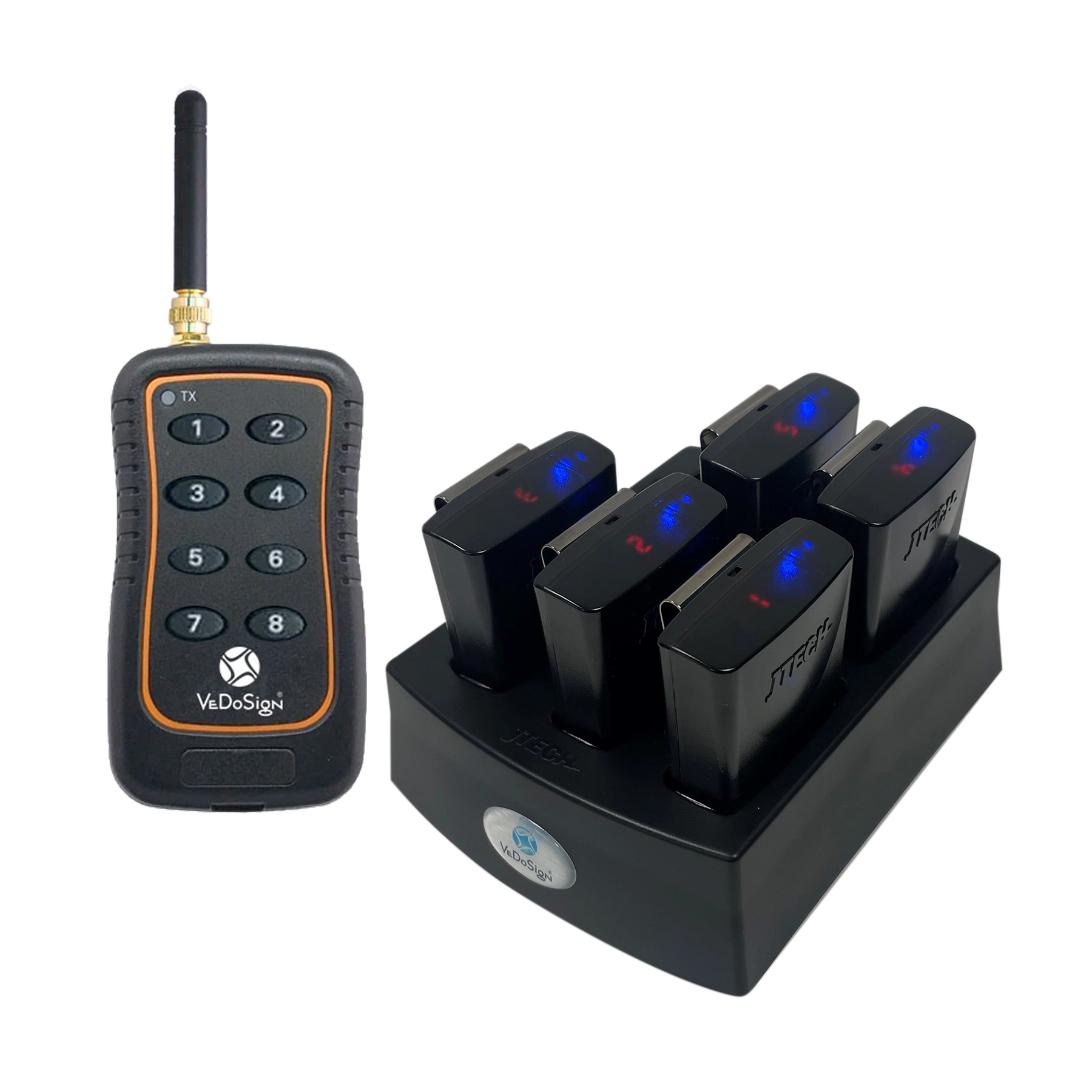Compleet Keuken Oproepsysteem 5 Kelners (transmitter 8 Knops) Compleet Keuken Oproepsysteem 5 Kelners (transmitter 8 Knops)
