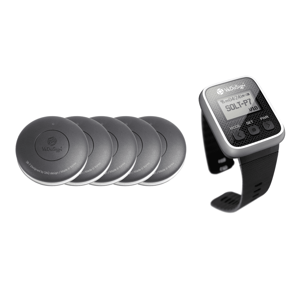 Service Oproepsysteem Premium 1 Knops 5 Knoppen + 1 Horloge Service Oproepsysteem Premium 1 Knops 5 Knoppen + 1 Horloge
