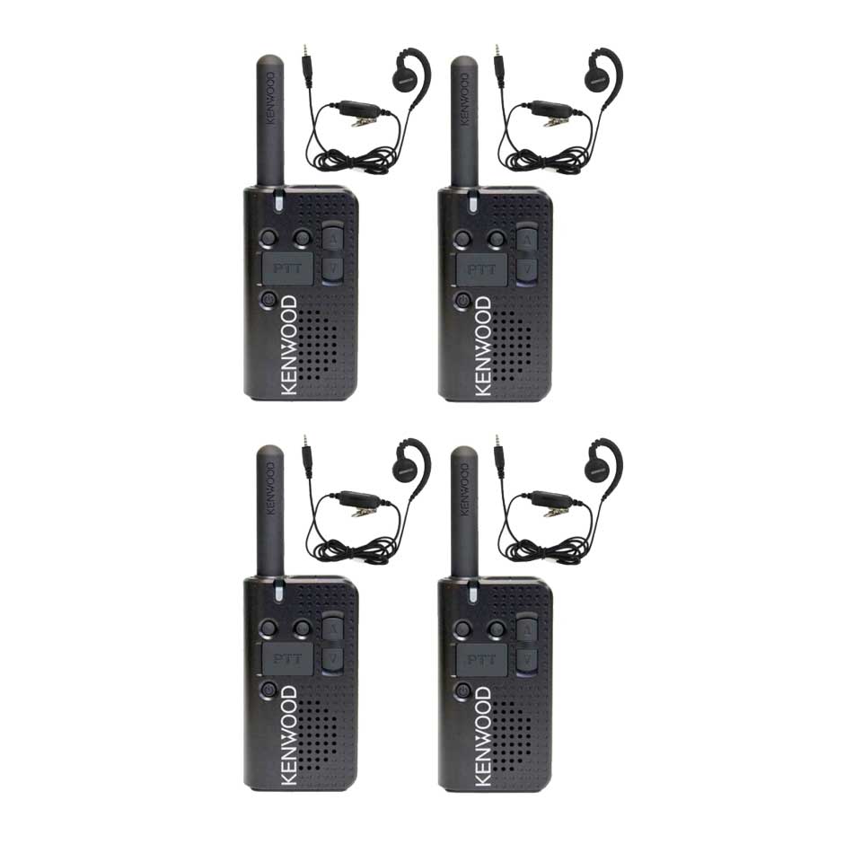 Set Van 4 Kenwood PKT 23e Met Oortjes En Multilader Set Van 4 Kenwood PKT 23e Met Oortjes En Multilader