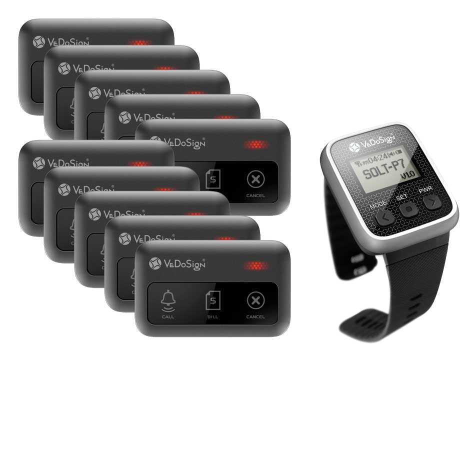 Service Oproepsysteem Premium 3 Knops 10 Knoppen 1 Horloge Service Oproepsysteem Premium 3 Knops 10 Knoppen 1 Horloge