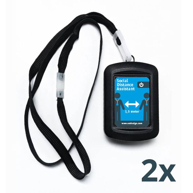 Social Distance Assistant Halskoord COVID Afstand Alert Melding Anderhalve Meter 2x Social Distance Assistant Halskoord COVID Afstand Alert Melding Anderhalve Meter 2x