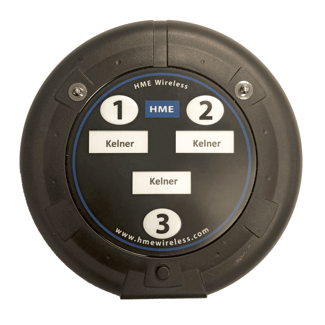 Transmitter Oproepcoaster (rond) 3 Knops Kelners Transmitter Oproepcoaster (rond) 3 Knops Kelners