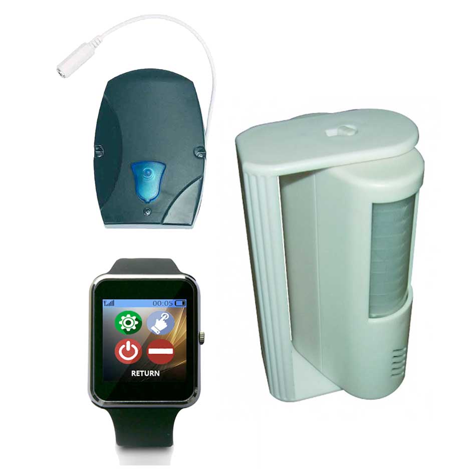Bewegingssensor Oproepsysteem Met 1 Smartwatch POCSAG Pager Bewegingssensor Oproepsysteem Met 1 Smartwatch POCSAG Pager