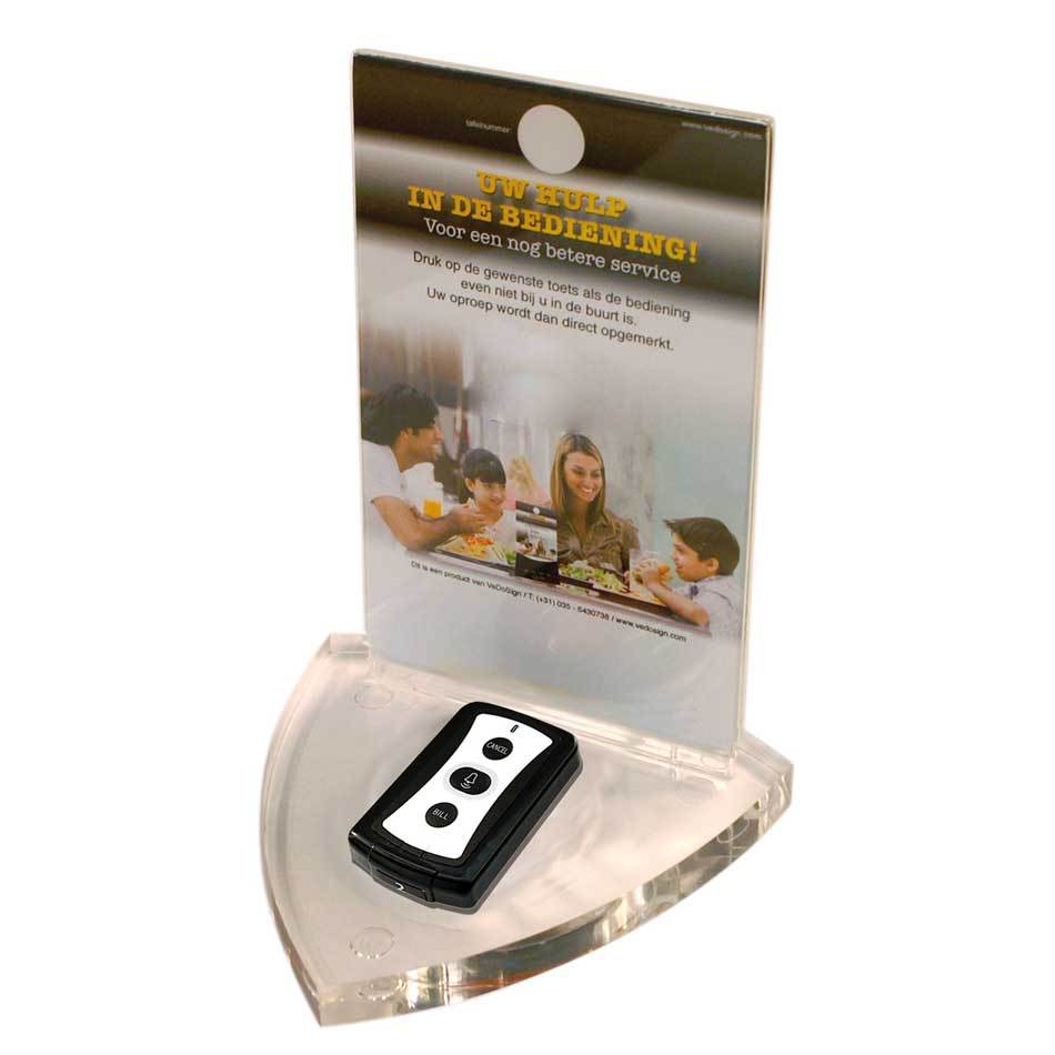 Houder Menukaart Met Basic 3 Knops Serviceknop Houder Menukaart Met Basic 3 Knops Serviceknop