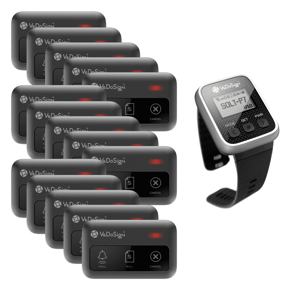 Service Oproepsysteem Premium 3 Knops 15 Knoppen 1 Horloge Service Oproepsysteem Premium 3 Knops 15 Knoppen 1 Horloge