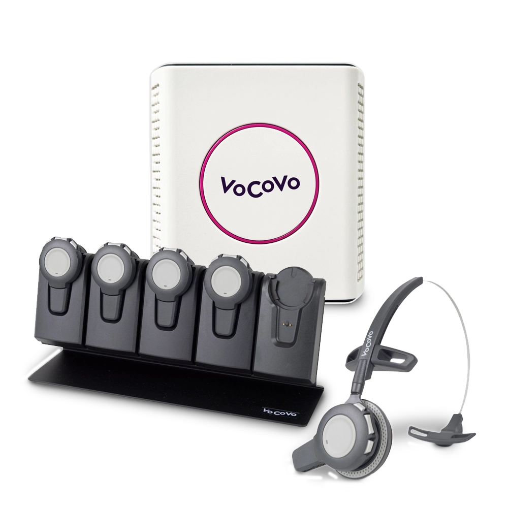 VoCoVo Go Starterspakket Vijf S5 Headsets VoCoVo Met Oplader VoCoVo Go Starterspakket Vijf S5 Headsets VoCoVo Met Oplader