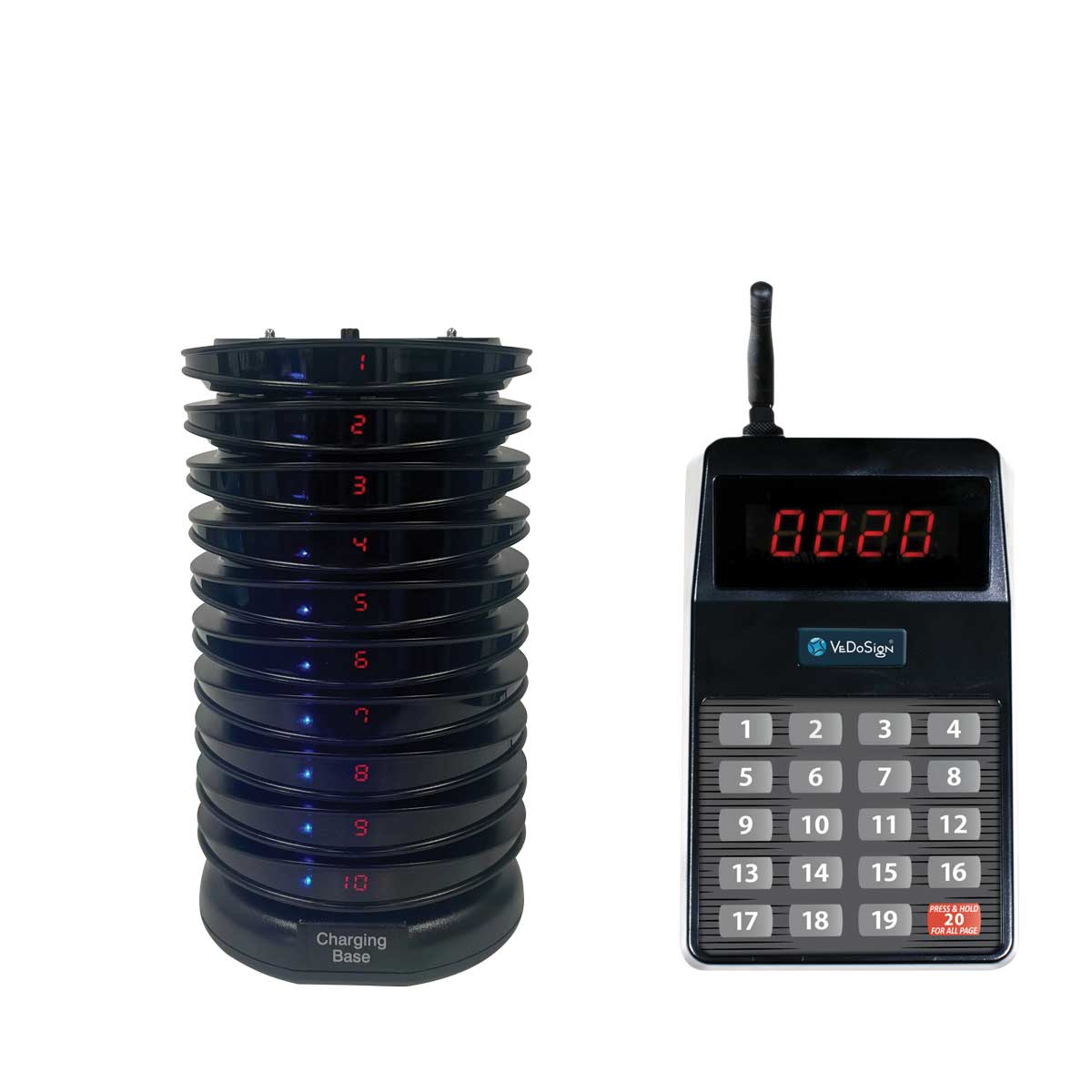 Compleet Touch&Go 20B Gasten Oproepsysteem Met 10 Ultra Coasters Compleet Touch&Go 20B Gasten Oproepsysteem Met 10 Ultra Coasters