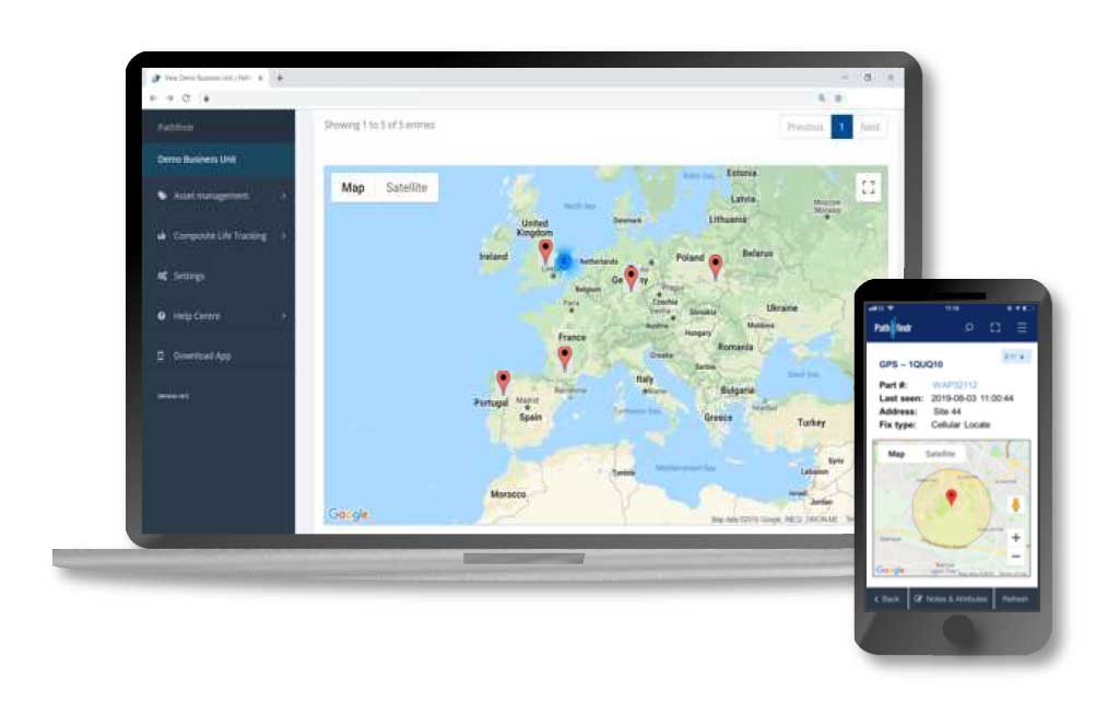 Industrie Global Asset Tracking Beschikbaar Op Desktop, Tablet En IOS Mobiele App