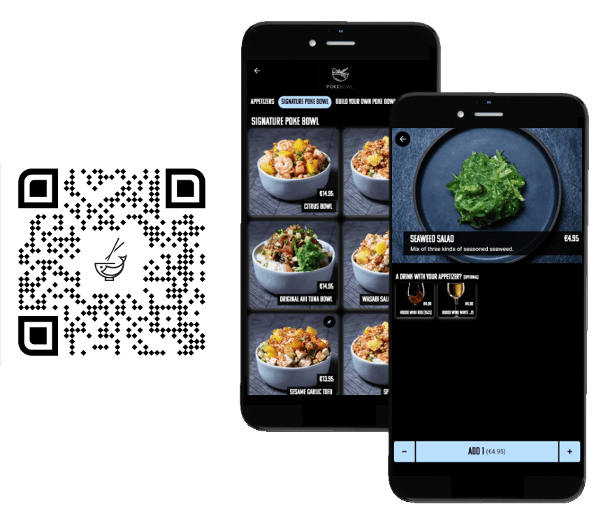 Restaurant QR Code Bestellen VeDoSign Digitaal Menu Omzet Verhogen