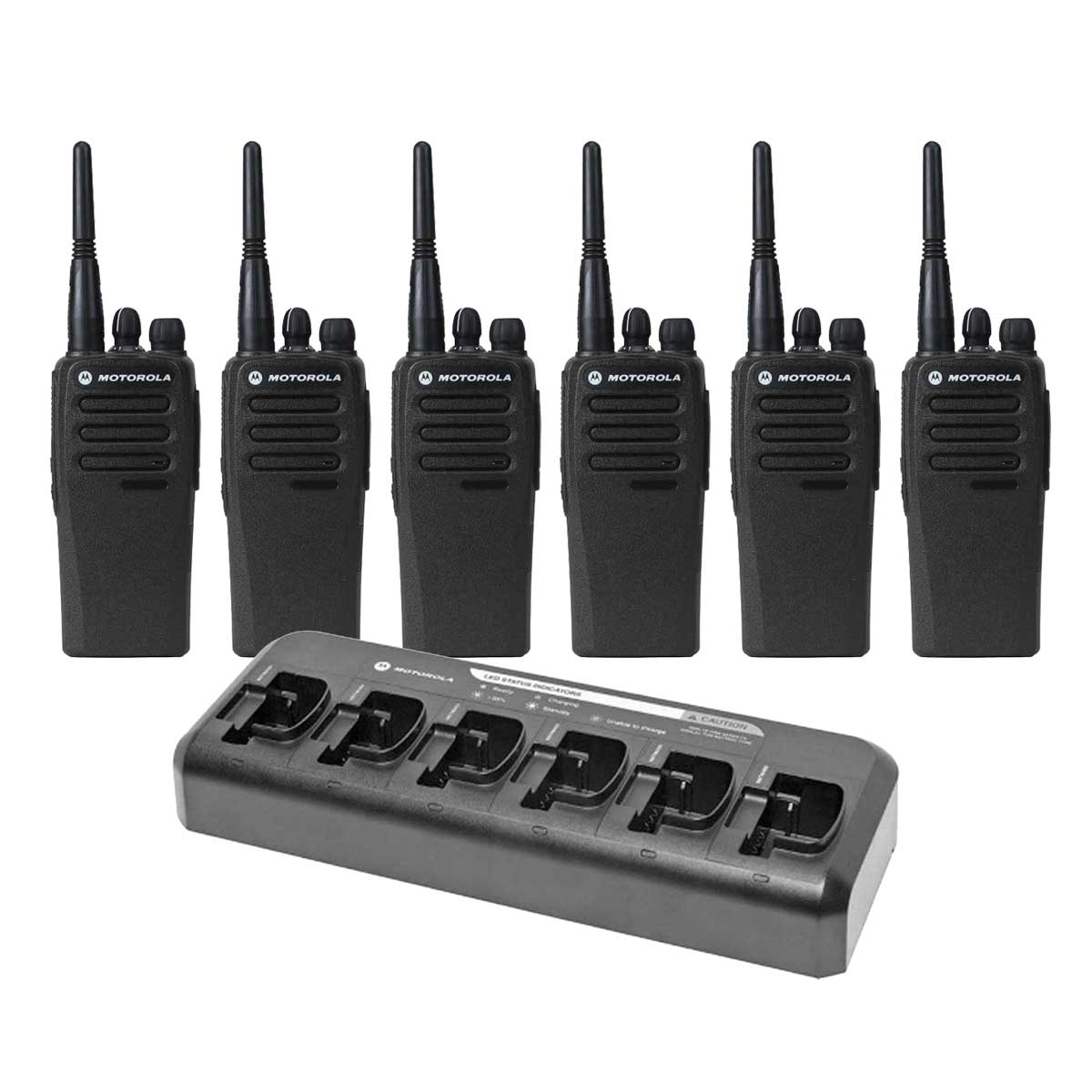 Set Van 6 Motorola DP1400 UHF Digitale Portofoons Met Multilader