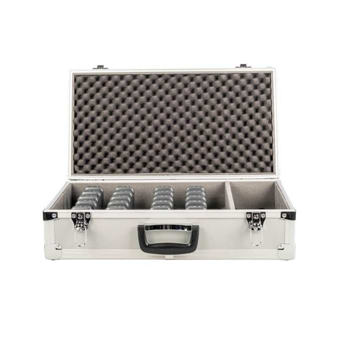 VDS 900:700 Oplaadkoffer 20 Units Rondleiding Audiosysteem Open Koffer