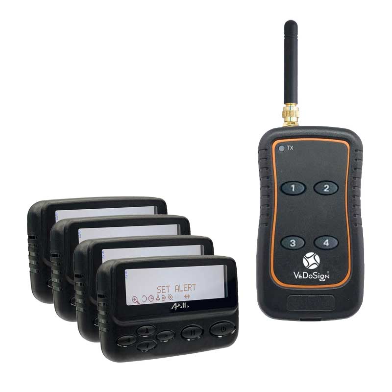 Medewerker Oproepsysteem 4 Knops Transmitter Met 4 Pagers V900 Medewerker Oproepsysteem 4 Knops Transmitter Met 4 Pagers V900